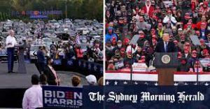 trump v biden rally